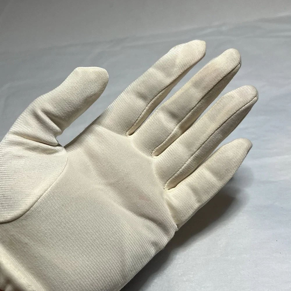 Vintage Ladies Beige Gloves Costume Dance White Dye Any‎ Color